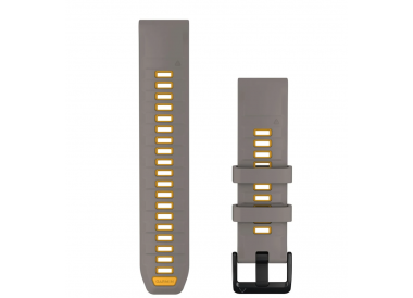 QuickFit 22 Watch Bands SILVER GRAY/YELLOW FLARE SILICONE 010-14507-02